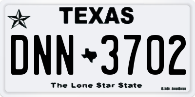 TX license plate DNN3702