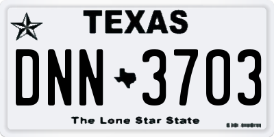 TX license plate DNN3703