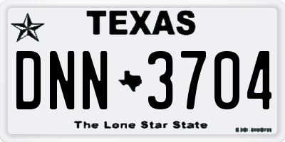 TX license plate DNN3704