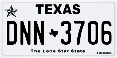 TX license plate DNN3706