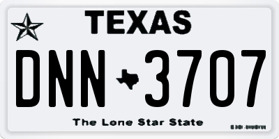 TX license plate DNN3707