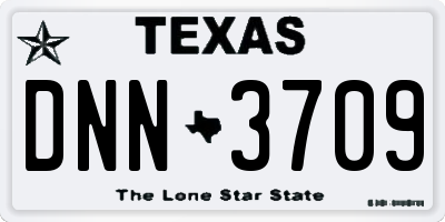 TX license plate DNN3709