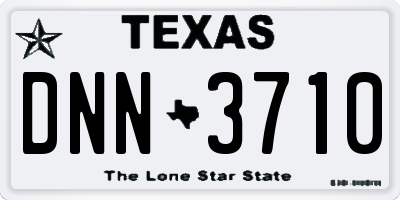 TX license plate DNN3710