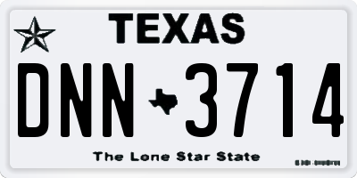 TX license plate DNN3714