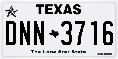 TX license plate DNN3716