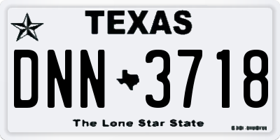 TX license plate DNN3718