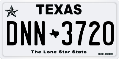 TX license plate DNN3720