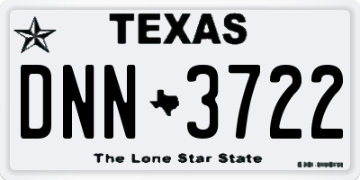 TX license plate DNN3722