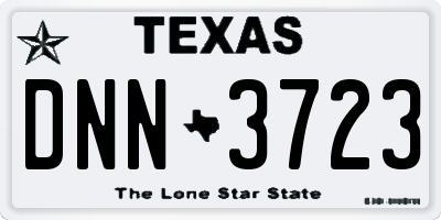 TX license plate DNN3723