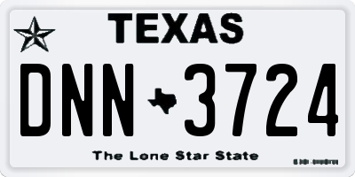 TX license plate DNN3724