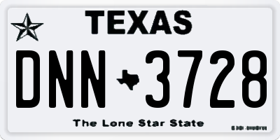 TX license plate DNN3728