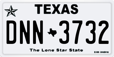 TX license plate DNN3732