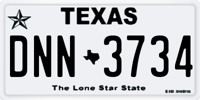 TX license plate DNN3734
