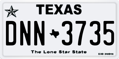 TX license plate DNN3735
