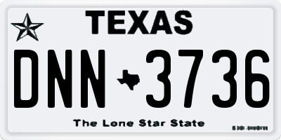 TX license plate DNN3736