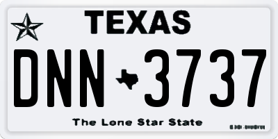 TX license plate DNN3737