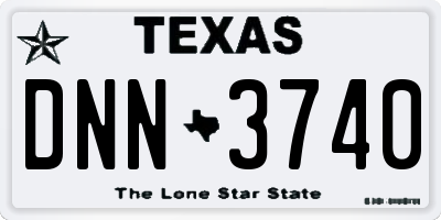 TX license plate DNN3740