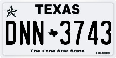 TX license plate DNN3743