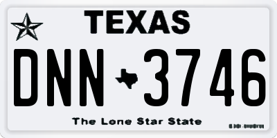 TX license plate DNN3746