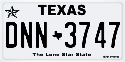 TX license plate DNN3747