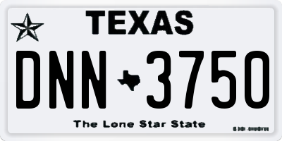 TX license plate DNN3750