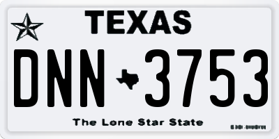 TX license plate DNN3753