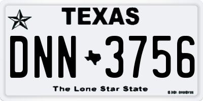 TX license plate DNN3756