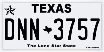 TX license plate DNN3757