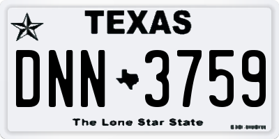 TX license plate DNN3759