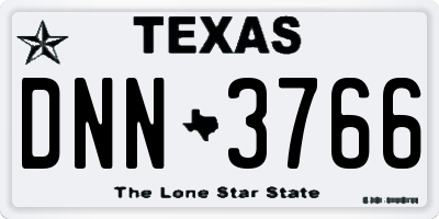 TX license plate DNN3766