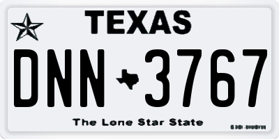 TX license plate DNN3767