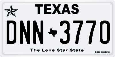 TX license plate DNN3770