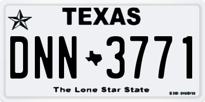 TX license plate DNN3771