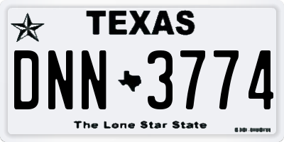 TX license plate DNN3774