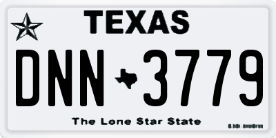 TX license plate DNN3779