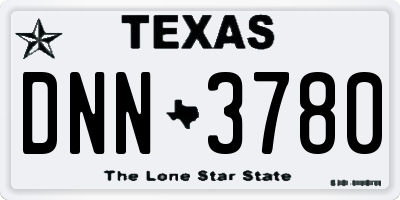 TX license plate DNN3780