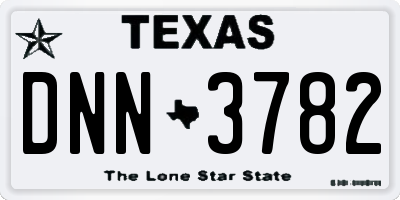 TX license plate DNN3782