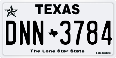 TX license plate DNN3784
