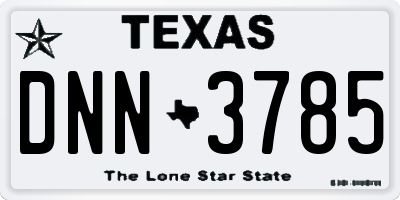 TX license plate DNN3785