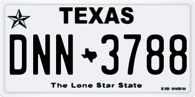 TX license plate DNN3788