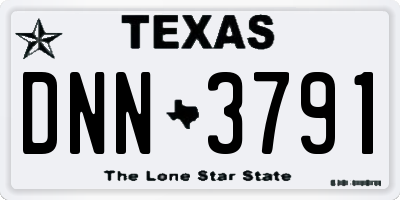 TX license plate DNN3791