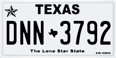 TX license plate DNN3792