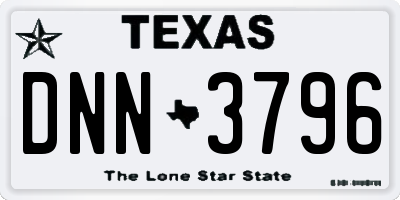 TX license plate DNN3796