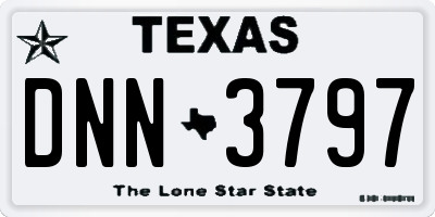TX license plate DNN3797