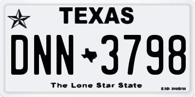 TX license plate DNN3798
