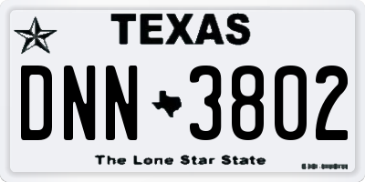 TX license plate DNN3802