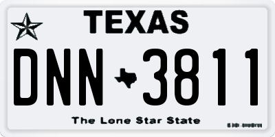 TX license plate DNN3811