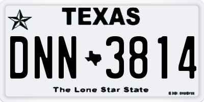 TX license plate DNN3814
