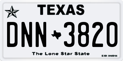 TX license plate DNN3820