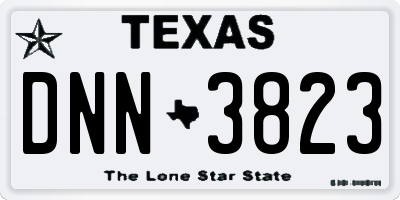 TX license plate DNN3823